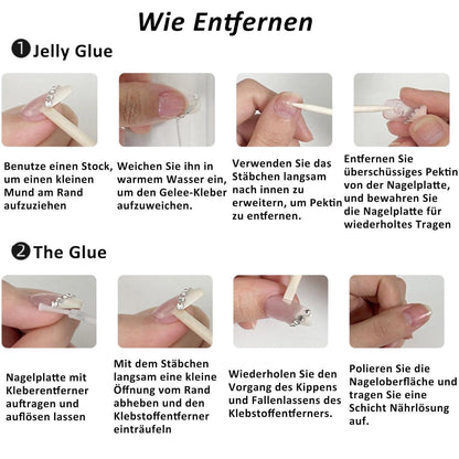 24er Set Kurze Glänzend Rote Press On Nails - Full Cover Künstliche Nägel