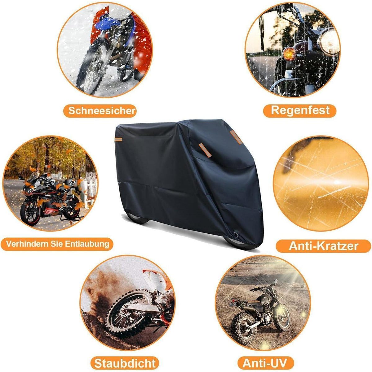 Motorrad Abdeckplane 250x105x125cm – Winterfest & Wasserdicht