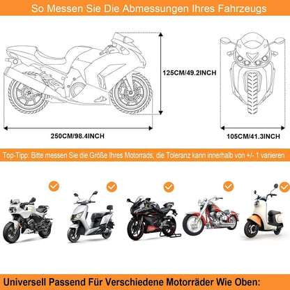 Motorrad Abdeckplane 250x105x125cm – Winterfest & Wasserdicht
