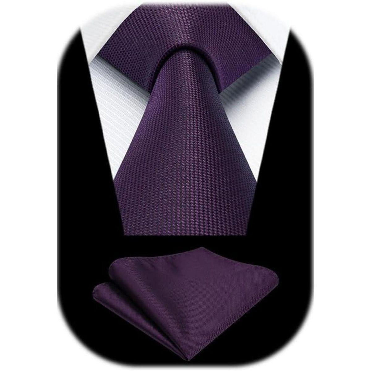 Krawatten-Set Herren Dunkellila mit Einstecktuch | Business & Hochzeit