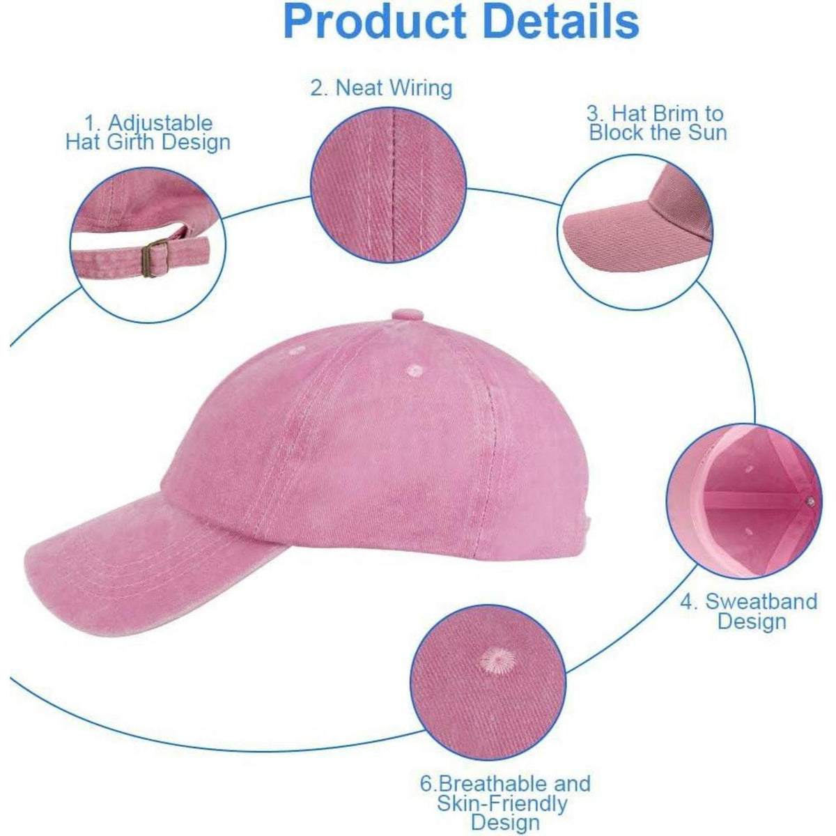 Retro Baseball Cap Unisex – Baumwoll-Basecap mit Schirm