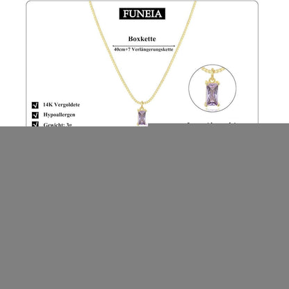 Geburtsstein Kette vergoldet 925 Sterling Silber mit Anhänger