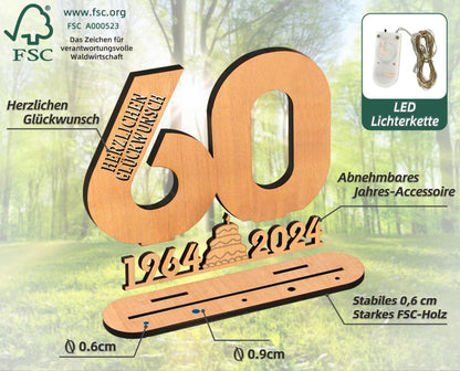 Originelles 18. Geburtstag Geldgeschenk LED Holz-Schild Gästebuch