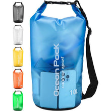 Wasserdichte Tasche 20L/10L/5L/2L mit Schultergurt Himmelblau