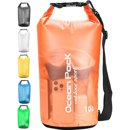 Wasserdichte Tasche 10L Orange mit Schultergurt für Wassersport