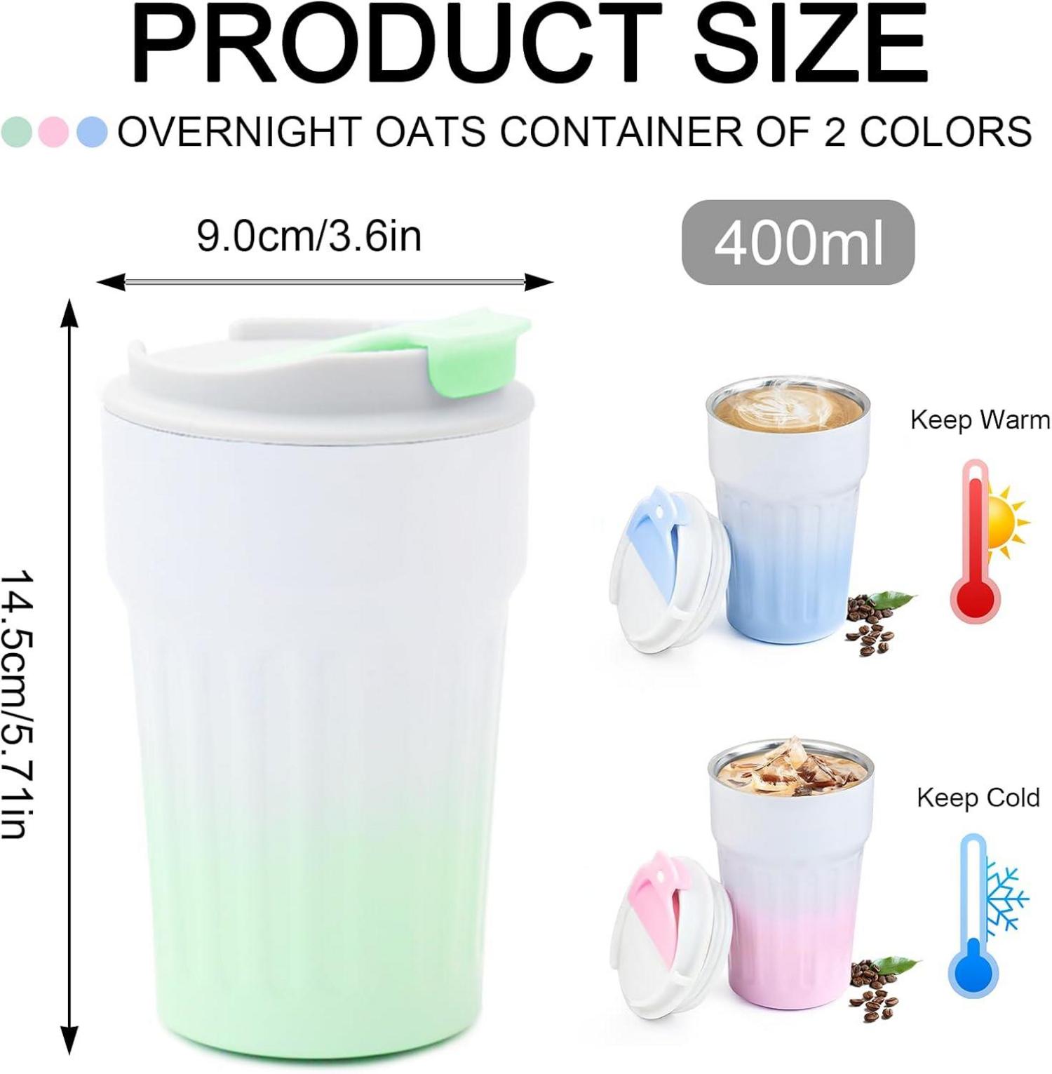 Bugucat Thermobecher 400ML Edelstahl Isolierbecher Coffee to go Grün