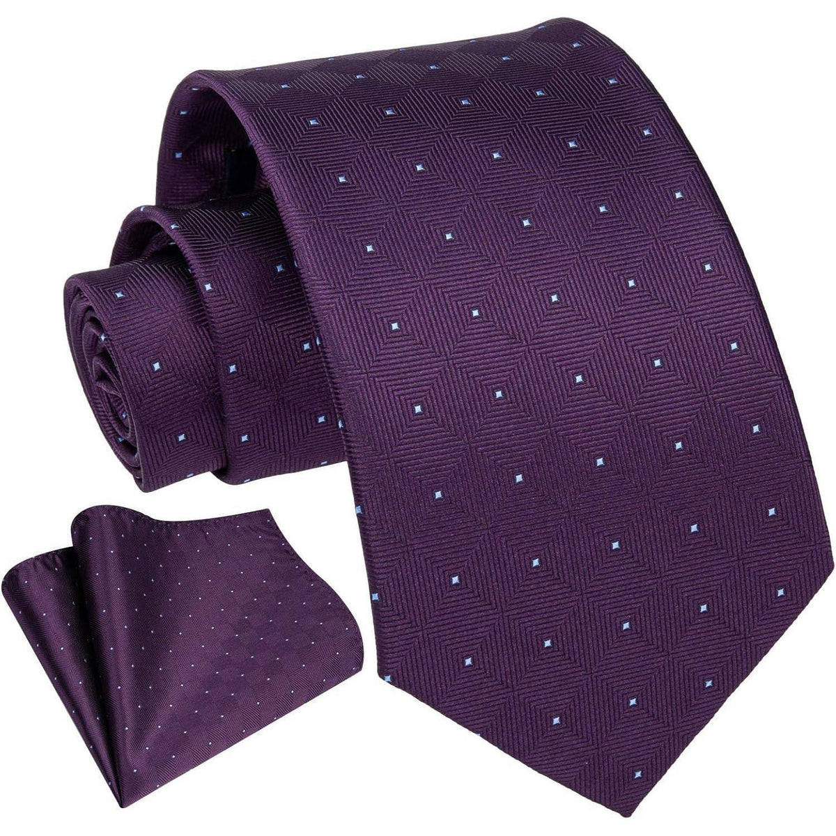 Krawatten-Set Herren Lila mit Einstecktuch, Formell & Business