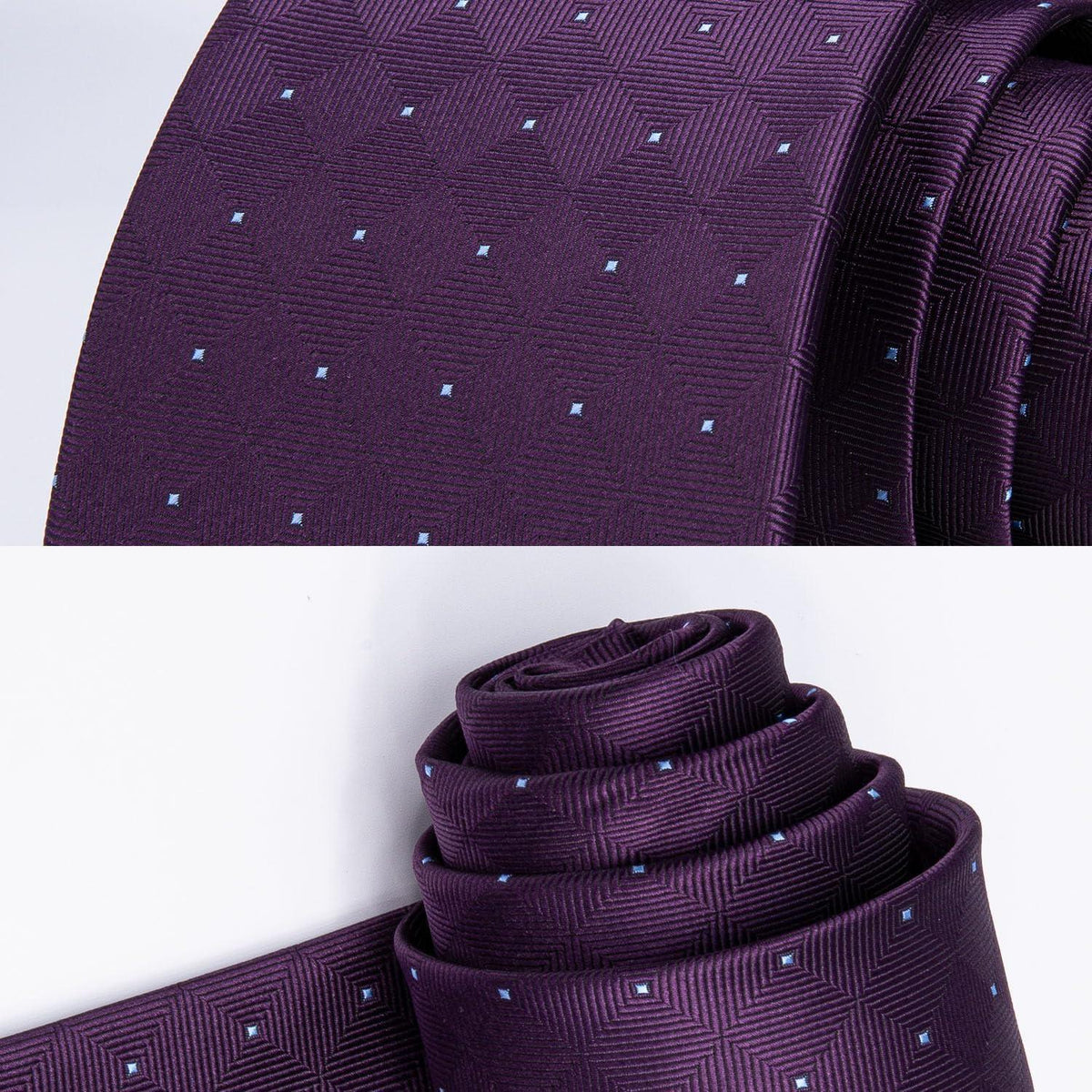 Krawatten-Set Herren Lila mit Einstecktuch, Formell & Business