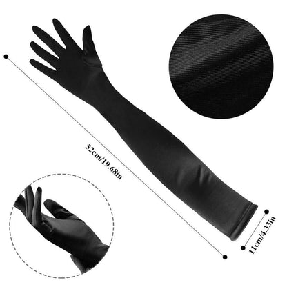 Elegante lange Satin-Handschuhe für Damen