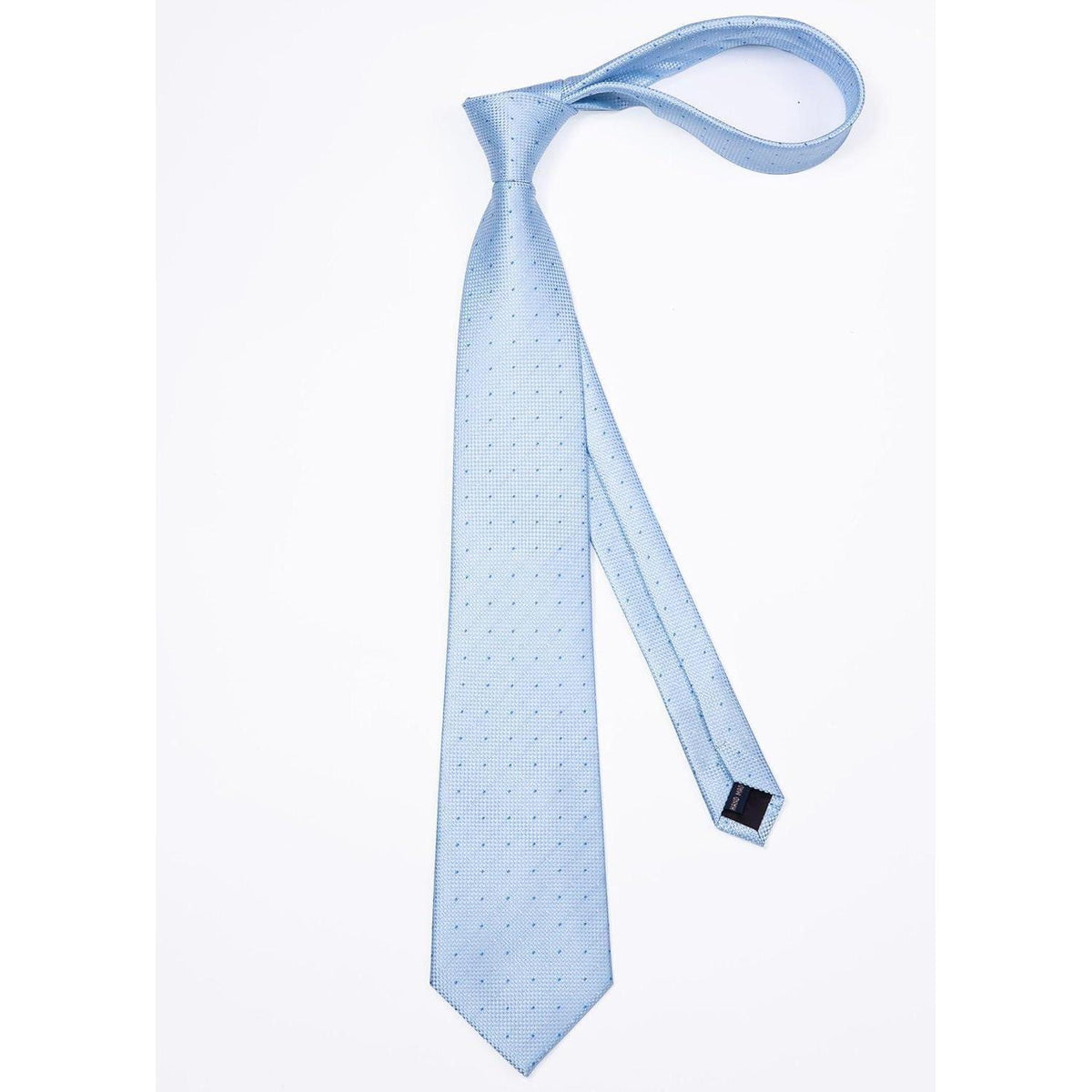 Krawatten-Set Herren Karo mit Einstecktuch Hellblau Formell Business