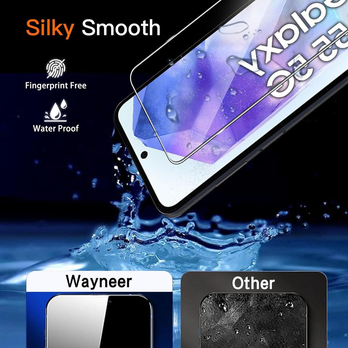 Schutzfolie Samsung Galaxy A55 5G Panzerglas 3 Stück Kameraschutz 9H Härte anti-Kratzen HD Panzerfolie