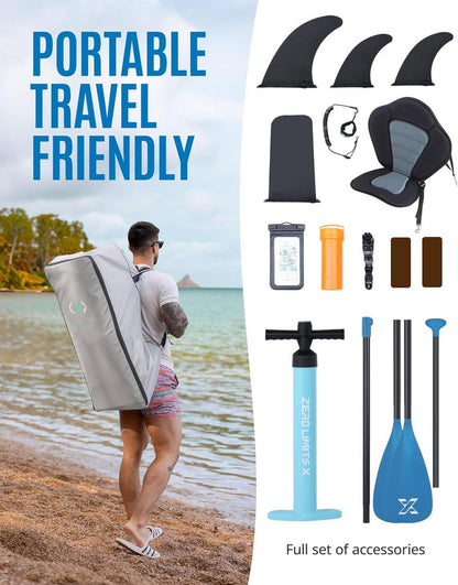 ZLX 320cm Stand Up Paddle Board Premium SUP Board inkl. Paddel & Zubehör