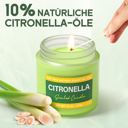 Citronella Kerze Outdoor 20 Stunden Brenndauer Glas 2er Set