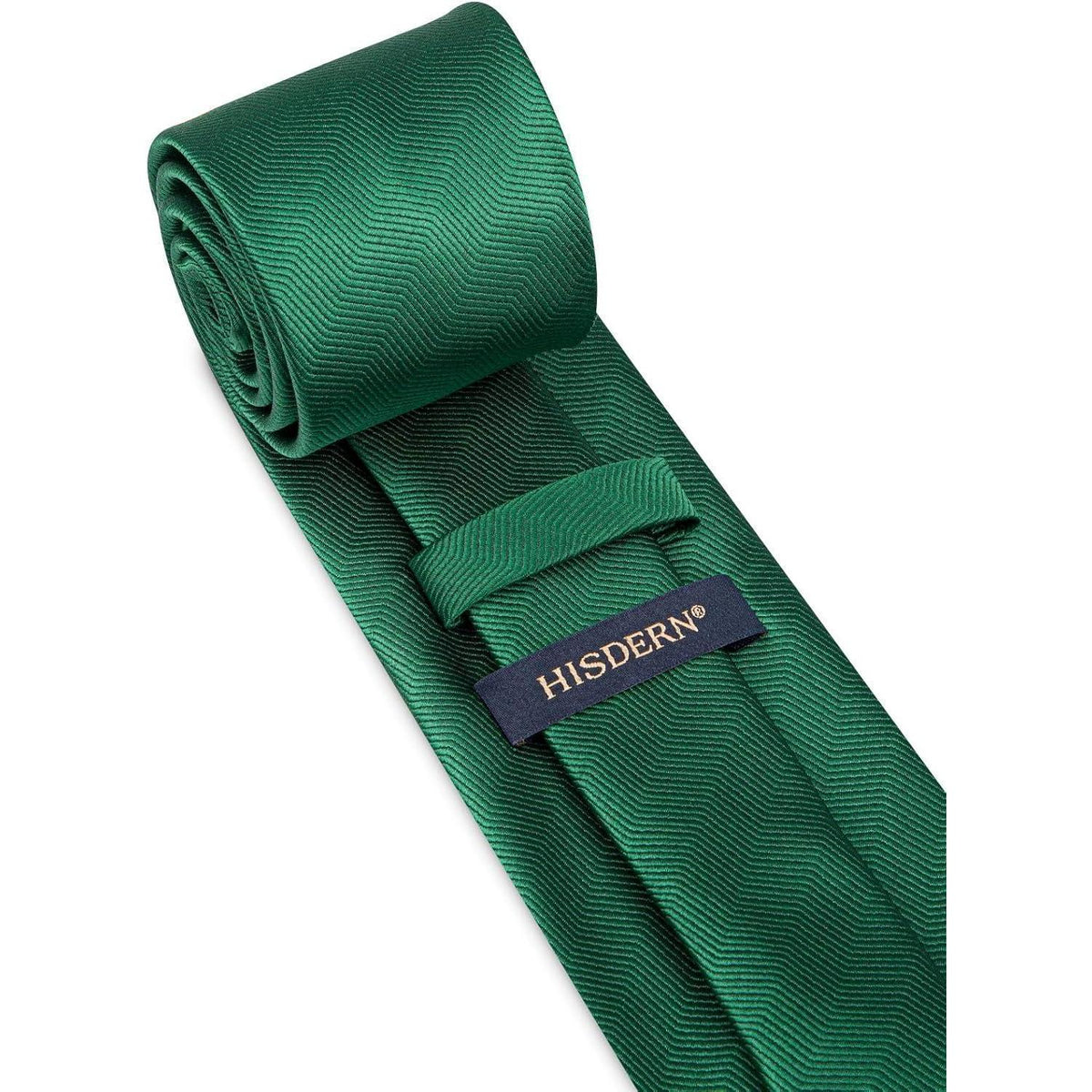 Herren Krawatten Set mit Einstecktuch, Grün, Elegant