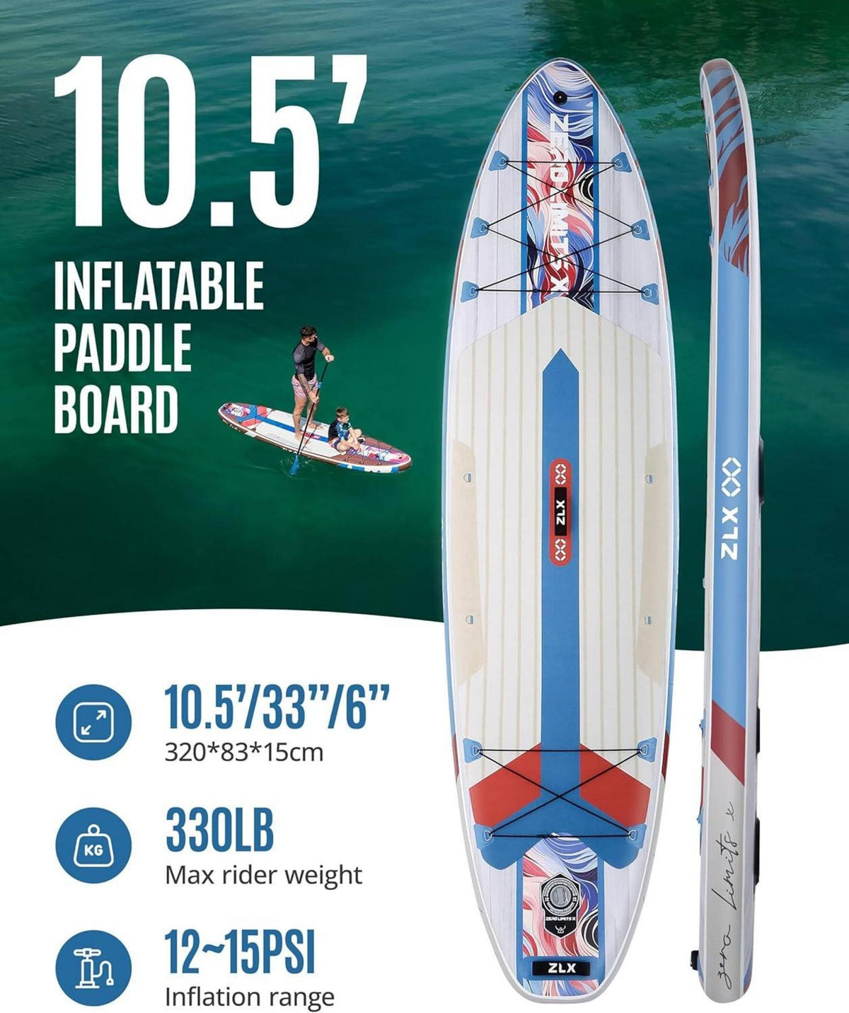 Aufblasbares Stand Up Paddle Board - Premium SUP Board für alle Skill