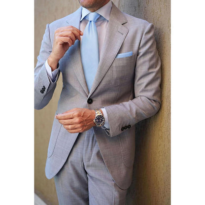 Krawatten Set Herren Hellblau mit Einstecktuch für Business & Hochzeit
