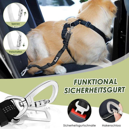 Hundegeschirr Auto Sicherheitsgurt Set – Atmungsaktiv, Grün, S