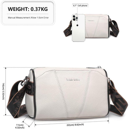 Damen Crossbody Bag Breiter Schultergurt Reisen in Lederoptik