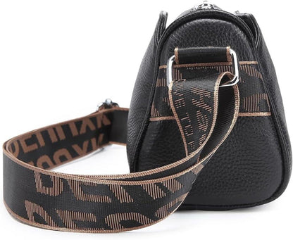 Damen Crossbody Bag Echtes Leder Umhängetasche Beige mit