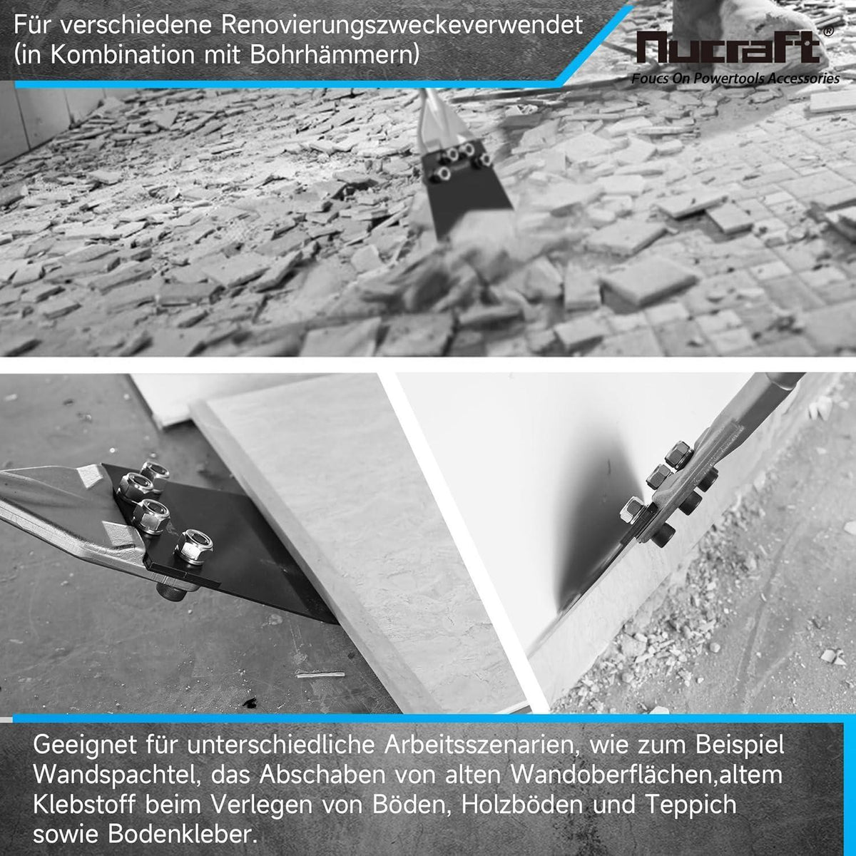 SDS-Max Spachtelmeißel 620mm – Bodenschaber für Klebstoffreste