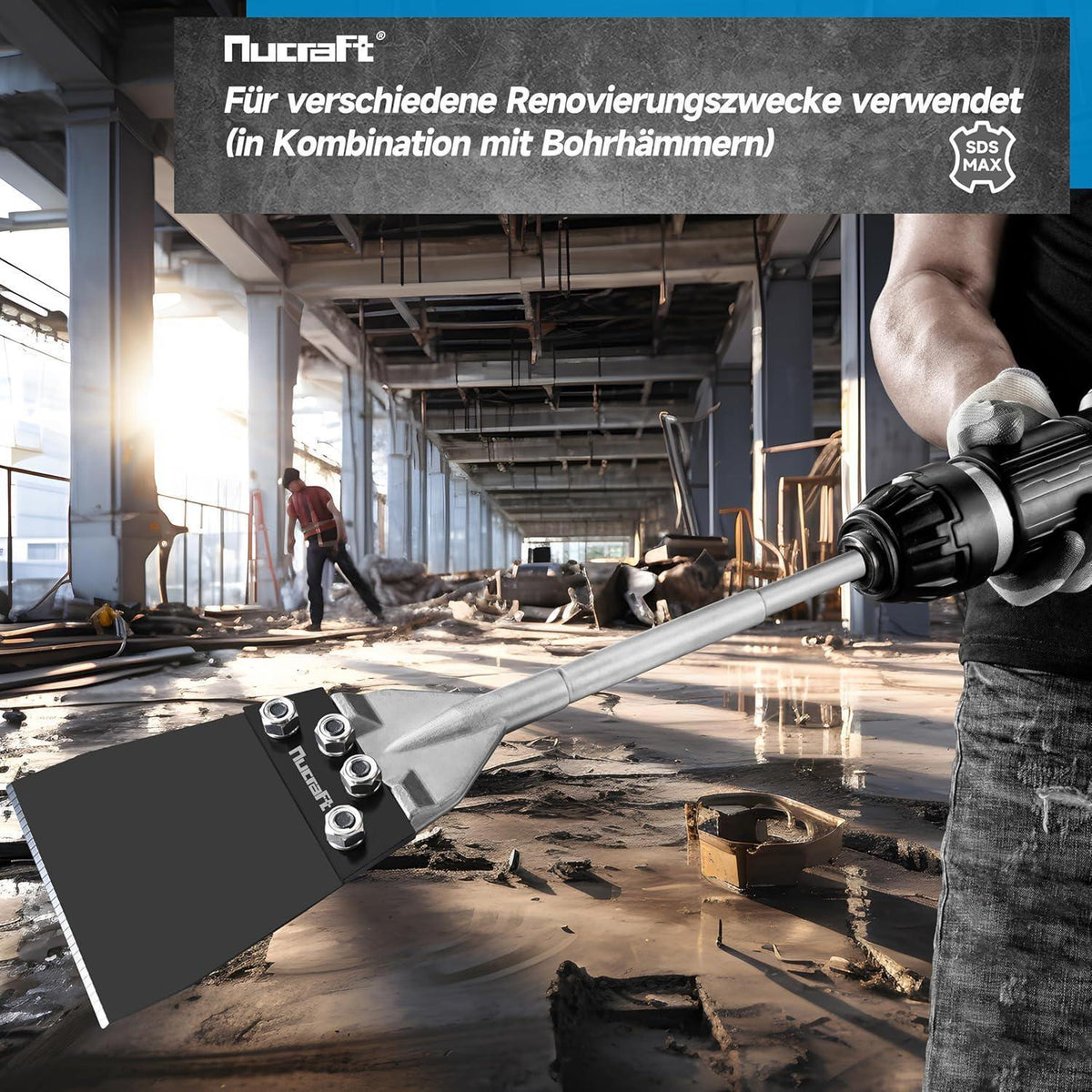 SDS-Max Spachtelmeißel 620mm – Bodenschaber für Klebstoffreste