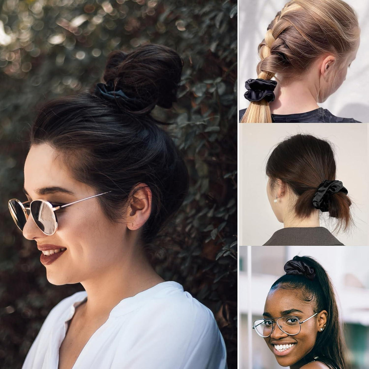 100% Seide Haarringe Damen Pferdeschwanzhalter Haarband Seide