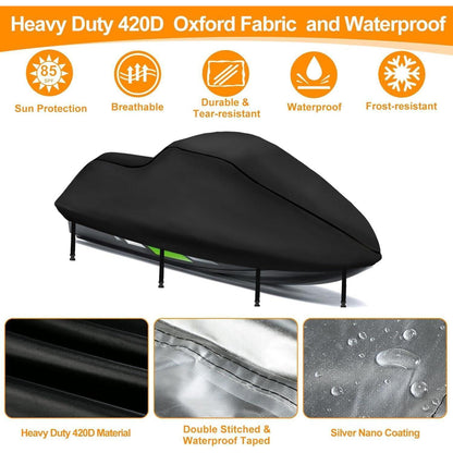 Wasserdichte Jetski Abdeckung 320-343cm mit Belüftung & Schnallen