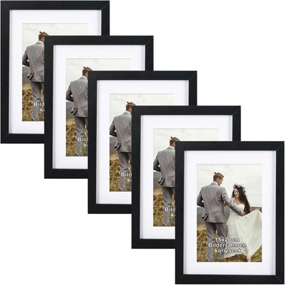 Schwarze Bilderrahmen 15x20 cm Set aus MDF Acrylglas