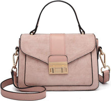 Miss Lulu Damen Umhängetasche Vintage Top-Griff Kunstleder