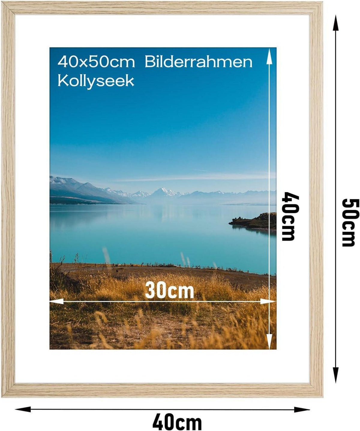 Kollyseek Bilderrahmen 40x50cm MDF Acrylglas-Holz Wohnzimmer