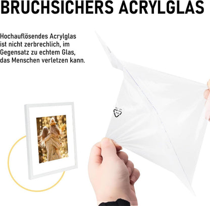30x40cm Bilderrahmen Weiß MDF Acrylglas Hochwertig Wohnzimmer Hängen & Stellen