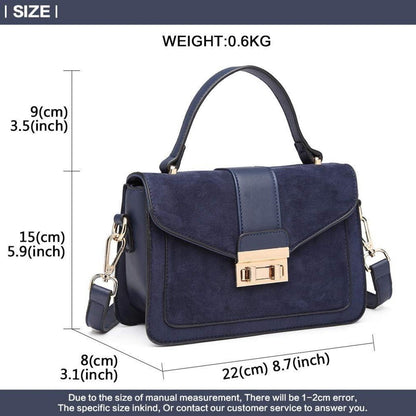 Damen Umhängetasche Kunstleder Wildleder Vintage Handtasche Crossbody Bag