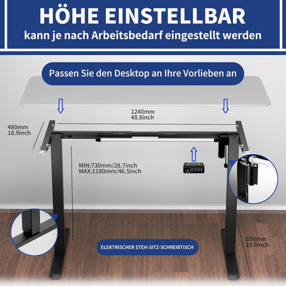 Schreibtischgestell elektrisch höhenverstellbar Memory-Steuerung