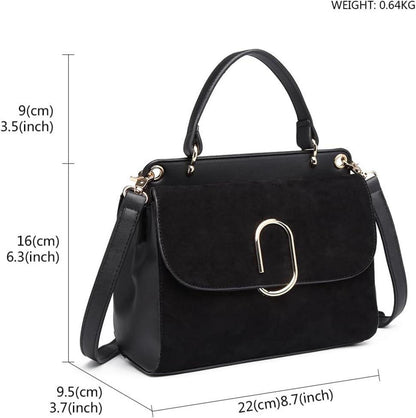 Damen Umhängetasche Kunstleder Wildleder Vintage Handtasche Crossbody