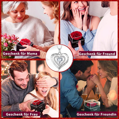 Ewige Rosen Box Silber für Muttertag Valentinstag Hochzeit Jahrestag