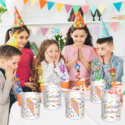 12 Windlichter Einschulung Endlich Schulkind 2024 Deko Tischdeko