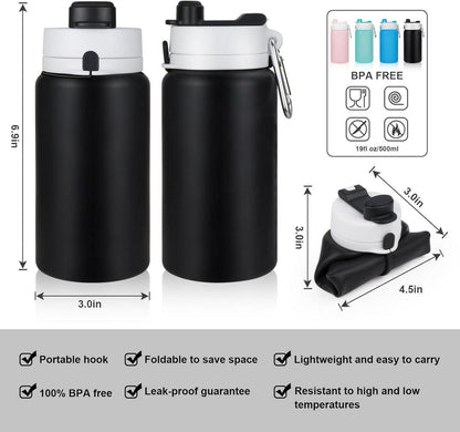 NAVTUE Faltbare Trinkflasche 550ml BPA Free