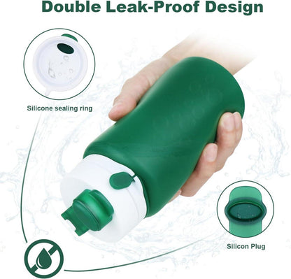 NAVTUE Faltbare Trinkflasche 550ml BPA Free Grün