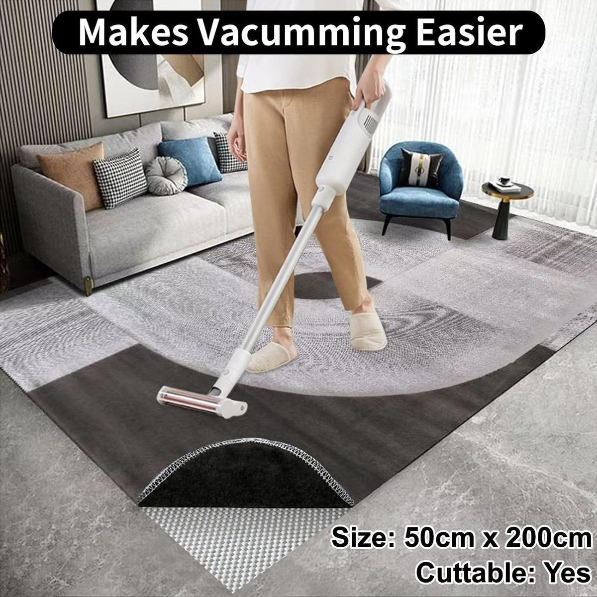 Antirutschmatte Teppich 50x200cm – PVC Unterlage für Böden