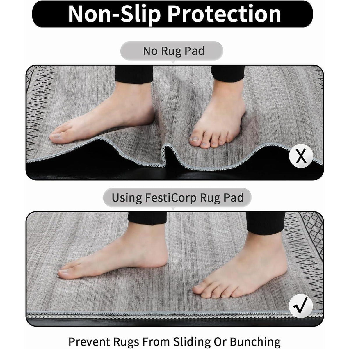 Antirutschmatte Teppich 50x200cm – PVC Unterlage für Böden