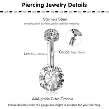 Bauchnabelpiercing Kit 14G Chirurgenstahl mit Diamant CZ Schmuck