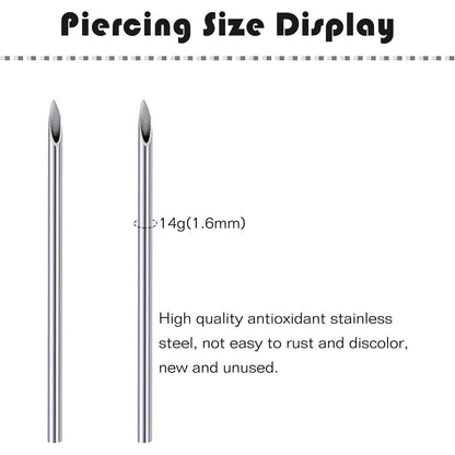 Bauchnabelpiercing Kit 14G Chirurgenstahl mit Diamant CZ Schmuck