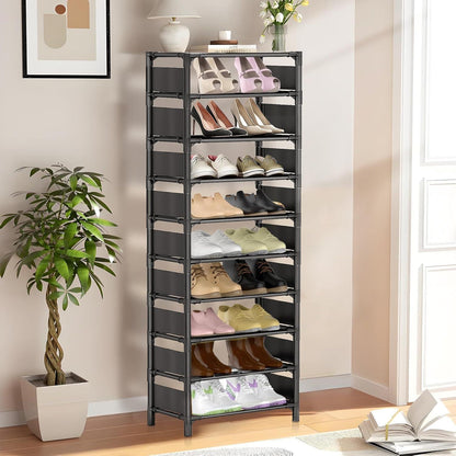 esonstyle 10 Ebenen Schuhregal Schwarz 33x33x173 cm