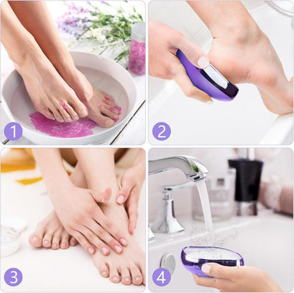 Nano Glas Hornhautentferner 2 in 1 Nass Trocken Hornhauthobel Violett