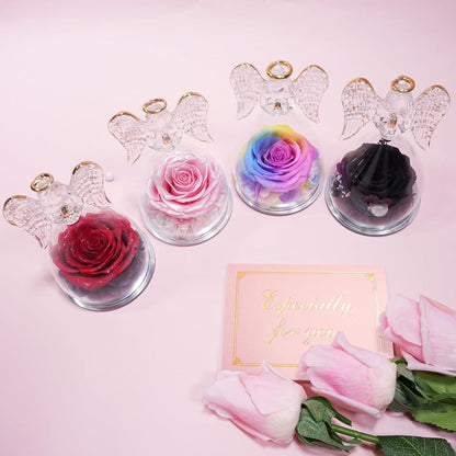 Ewige Rose Engel Figur Geschenk Mama Muttertag Handgefertigte Blume
