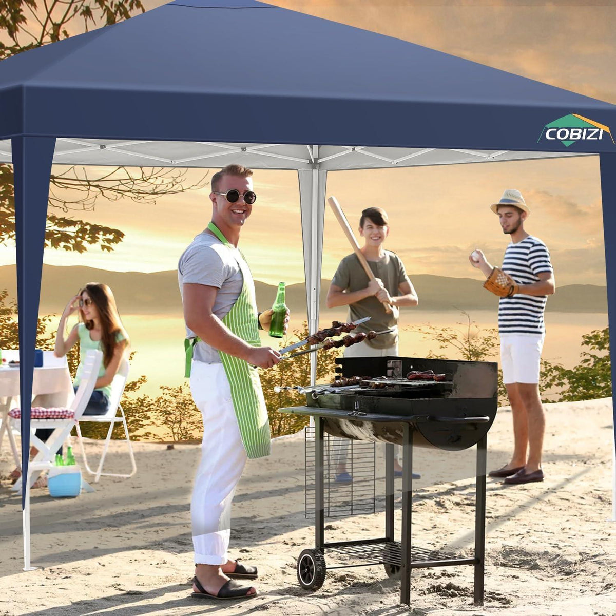 COBIZI Pavillon 3x3 Wasserdicht UV-Schutz 50+ Pop up