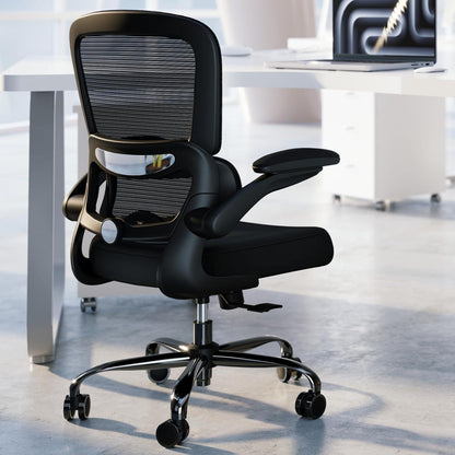 Ergonomischer Bürostuhl Höhenverstellbar Mesh Schwarz