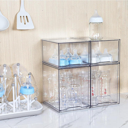 Aufbewahrungsboxen mit 5 Schubladen, transparent, stapelbar