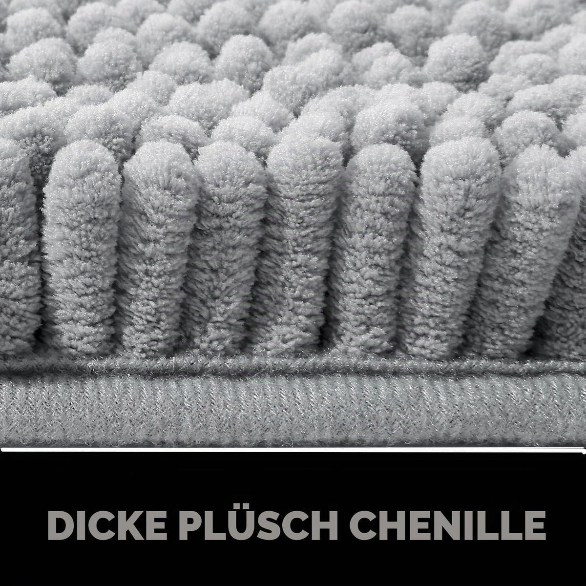 Saugfähige Chenille Fußmatte rutschfest 90x150cm Hellgrau