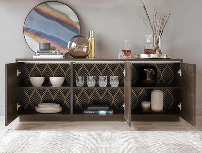 Selbstklebende Moderne Verdickte Tapete Gold Schwarz 0.4x3m